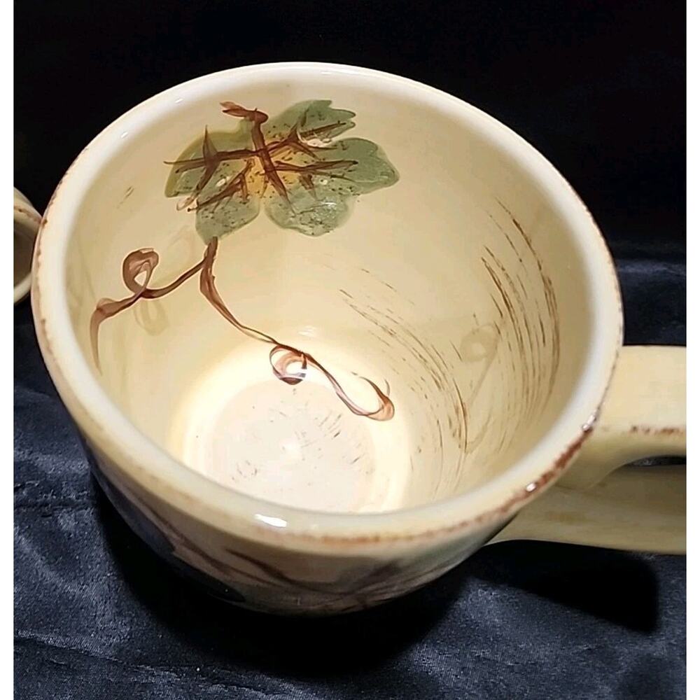 Set Of 4 Table Top Unlimited Vino Hand Painted Mugs - Picture 7 of 8